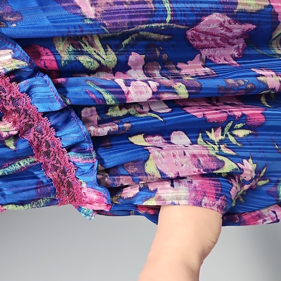 Free People Spring Fling Sleeveless Mini Dress W/Slip:Ultra Violet Combo: Medium - Picture 4 of 16